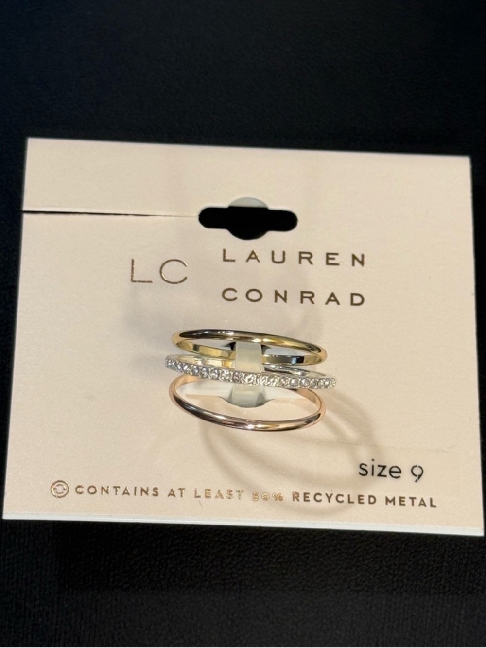 Tri Tone Stackable Rings - Picture 3 of 3